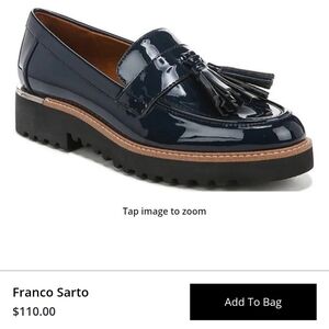 Franco Sarto Navy Tassel Loafers
